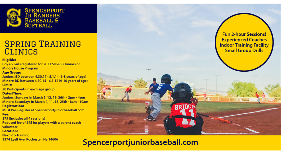 Spring Clinics Registrations Open Now